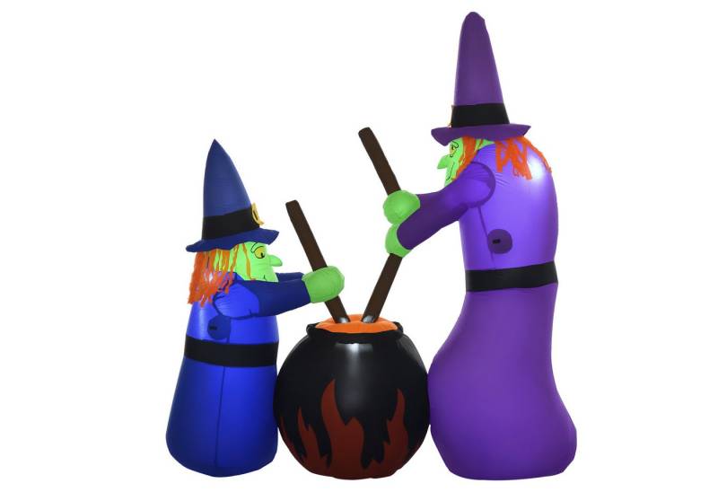 Novzep Dekofigur Aufblasbare Hexe mit Kessel, Halloween Deko Figur, LED-Beleuchtung (1 St) von Novzep