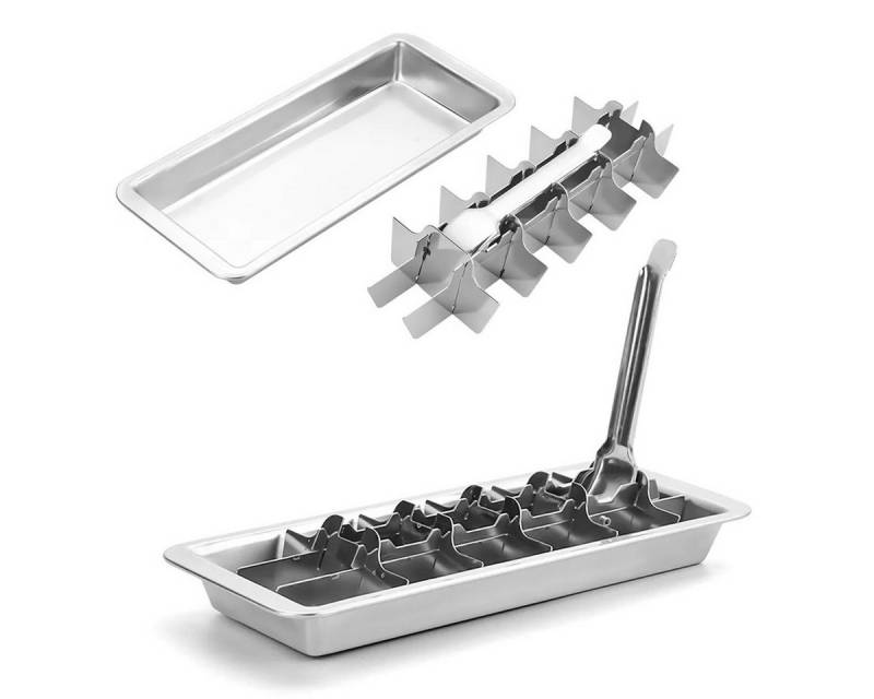 Novzep Eisform Edelstahl Eiswürfelform 18 Fächer,Mit Easy Release Hebel von Novzep