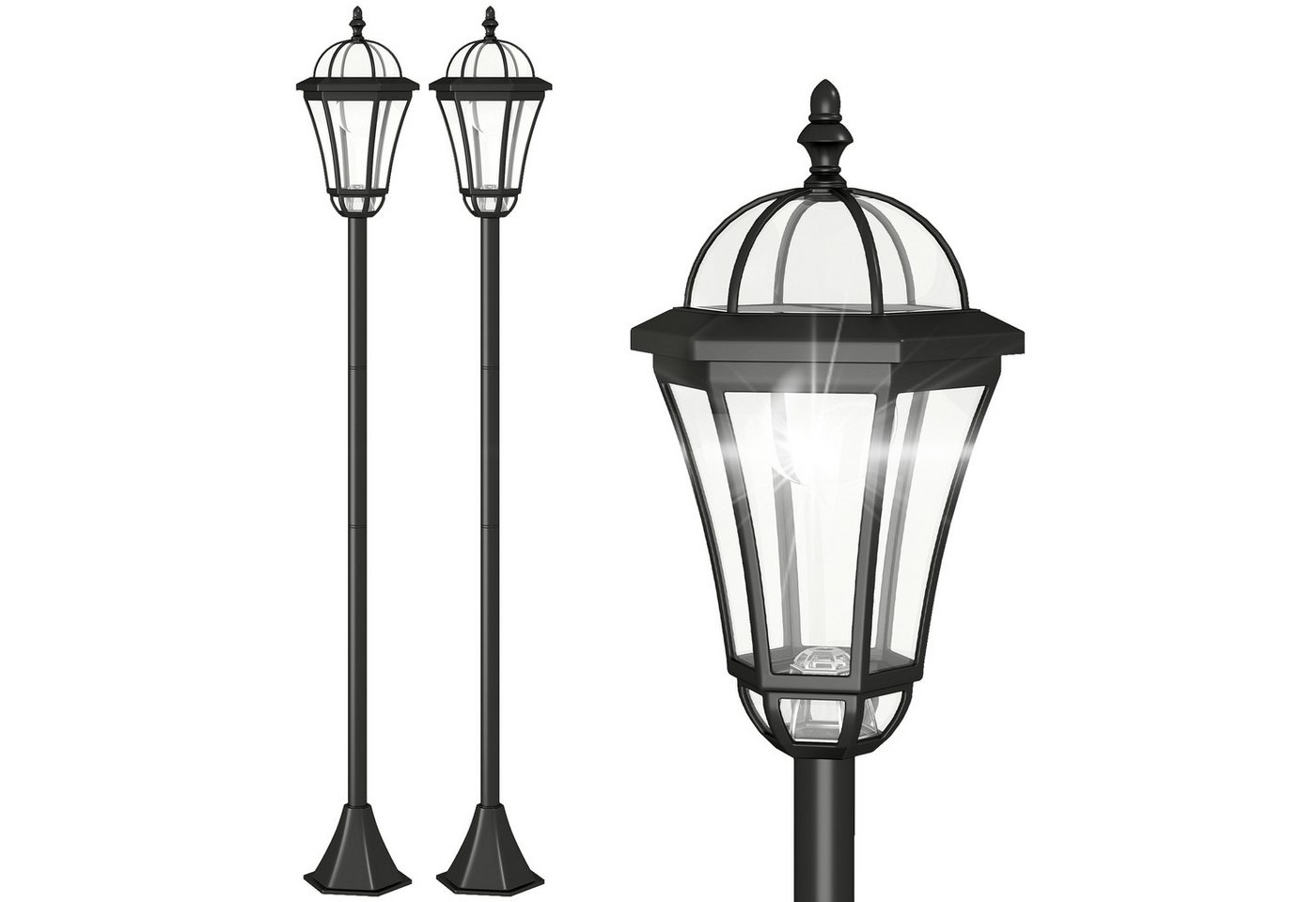 Novzep Gartenleuchte Solar Gartenlaterne 2er Set mit LED, 129 cm, wetterfest & IP44 Novzep Gartenleuchte Solar Gartenlaterne 2er Set mit LED, 129 cm, wetterfest & IP44 von Novzep