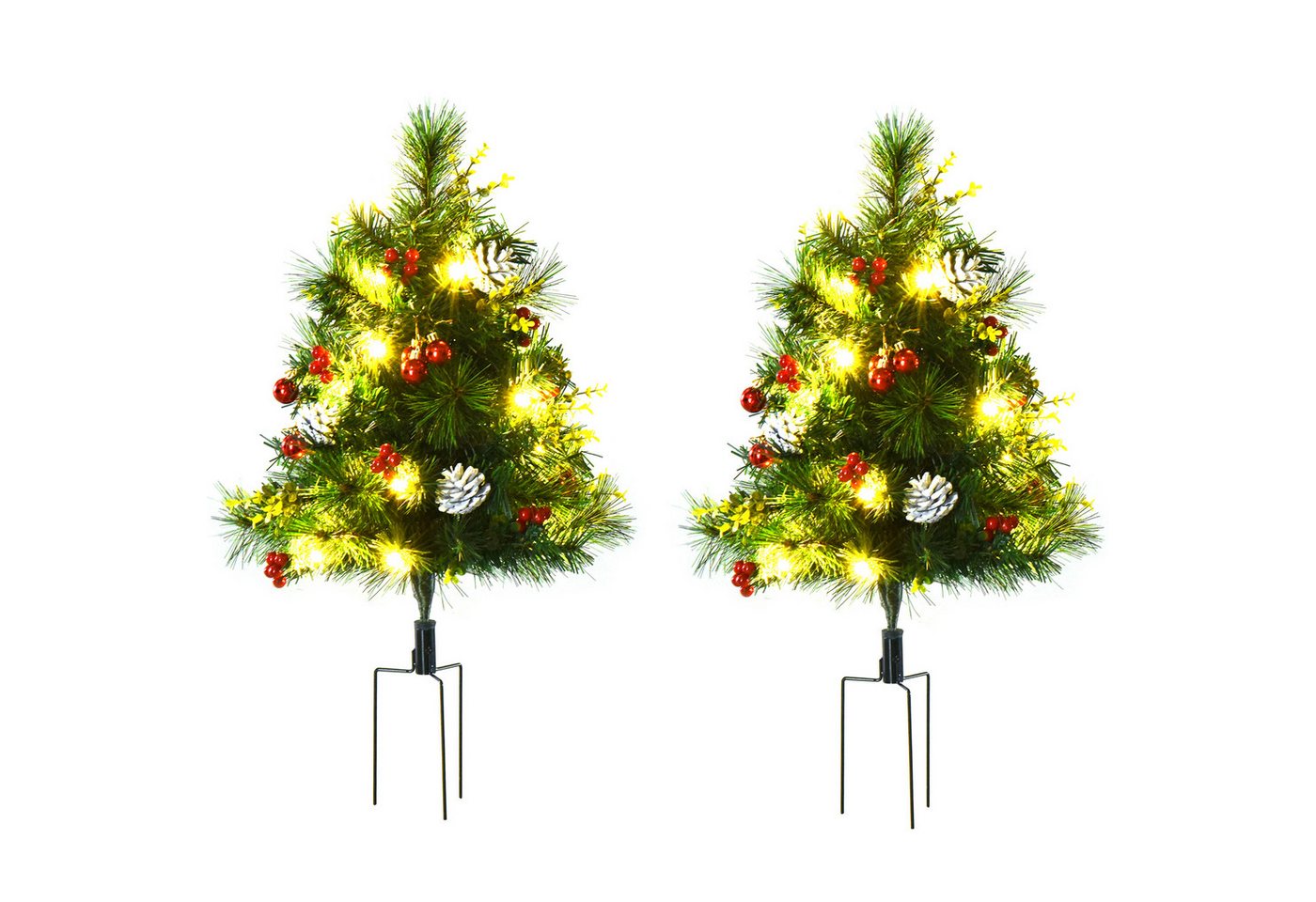Novzep Künstlicher Weihnachtsbaum 2St Weihnachtsbäume, Künstlicher Mini-Christbaum mit LED-Lichtern von Novzep