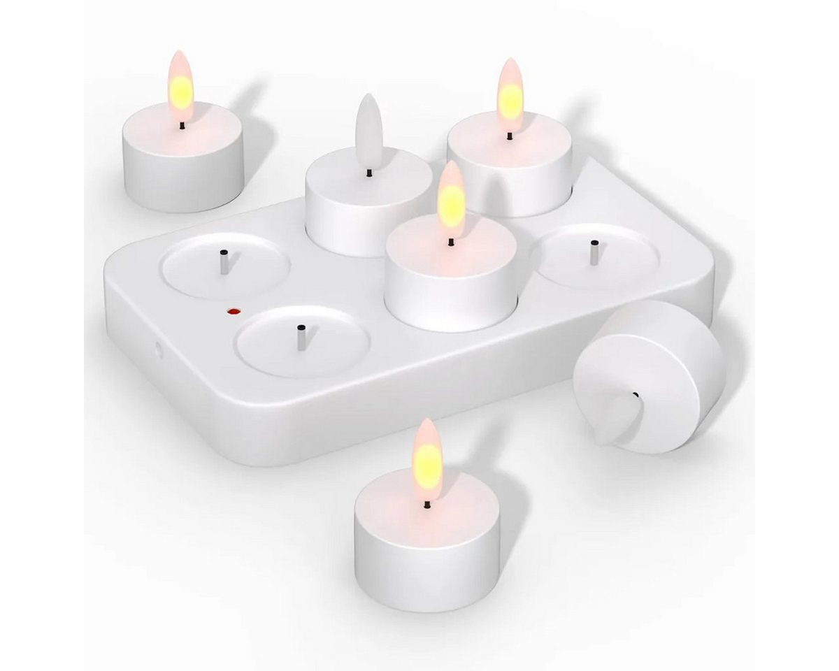 Novzep LED-Kerze 6er Pack Elektronische Kerze, flammenlose LED Kerzen mit Ferntimer USB von Novzep