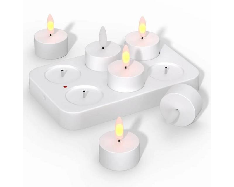 Novzep LED-Kerze 6er Pack Elektronische Kerze, flammenlose LED Kerzen mit Ferntimer USB von Novzep