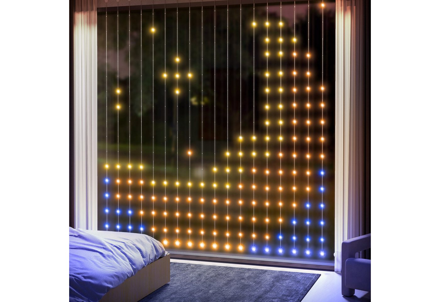 Novzep LED-Lichtervorhang Vorhang Lichterkette 3×3 m mit 400 LEDs, Musiksteuerung & Effekten Novzep LED-Lichtervorhang Vorhang Lichterkette 3×3 m mit 400 LEDs, Musiksteuerung & Effekten von Novzep