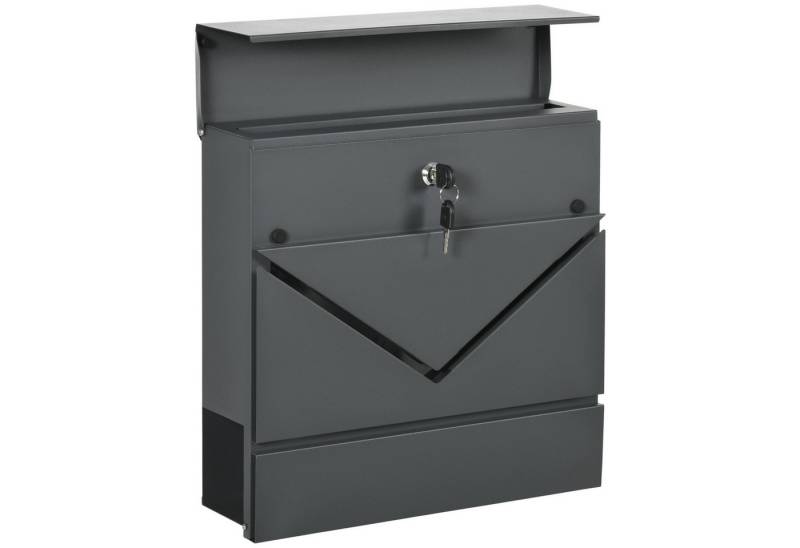 Novzep Wandbriefkasten Briefkasten mit Deckel, 2 untere Abflusslöcher, Stahl Schloss von Novzep