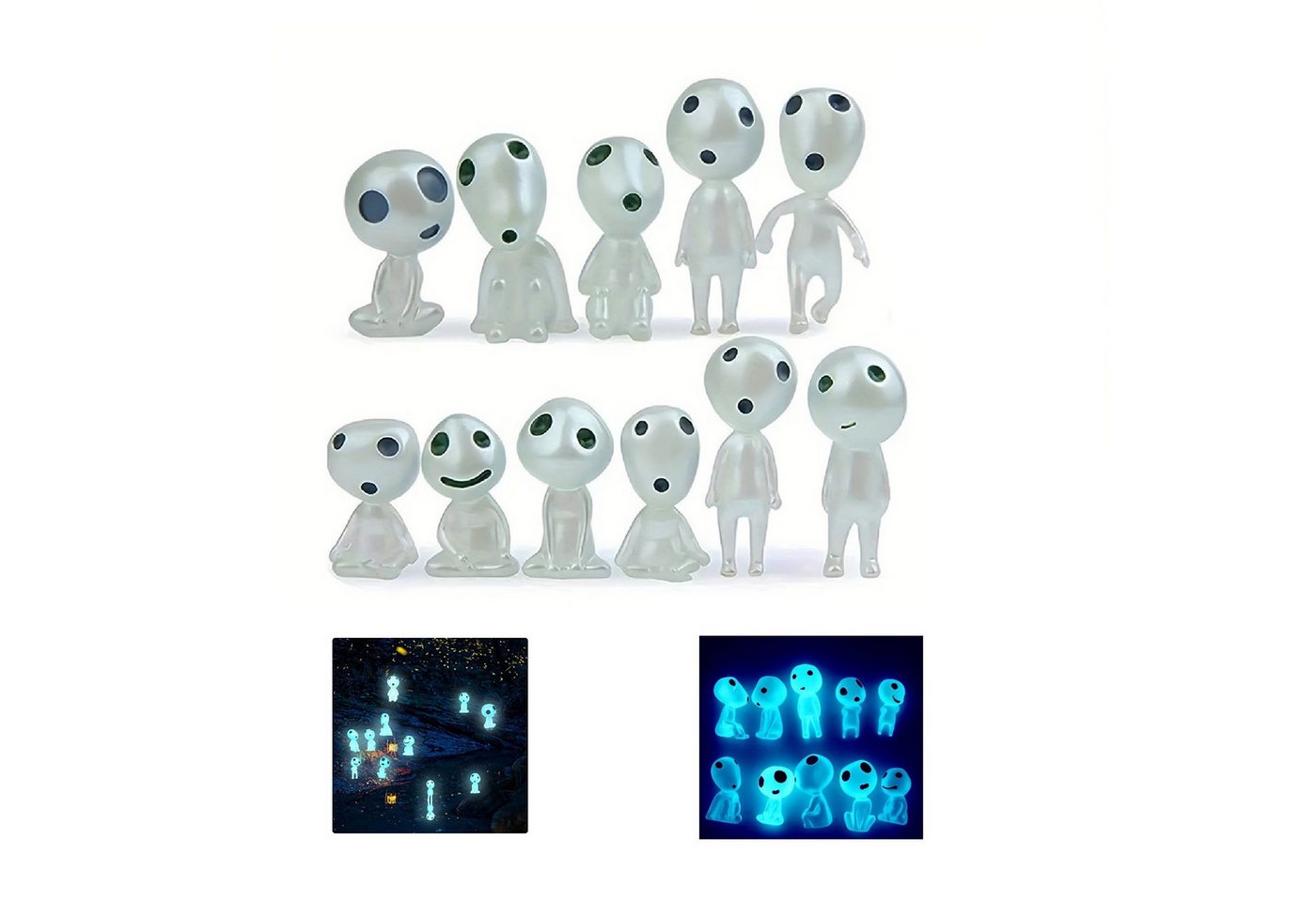 Novzep Wichtel 10-tlg. Leuchtende Mini-Waldelfen Figuren – Nachtleuchtende Dekoration (10 St), Waldgeister, Glühende Mini-Wesen für Zuhause, Garten,Kinderzimmer von Novzep