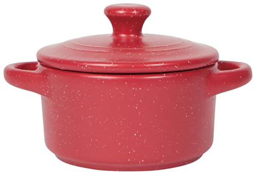 Now Designs Carmine Speckled Cocotte, langlebige Keramik-Backform mit Deckel und Griffen von Now Designs