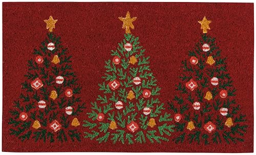 Now Designs Festliche Weihnachts-Fußmatte, Tannenmotiv, langlebig, Willkommensmatte von Now Designs