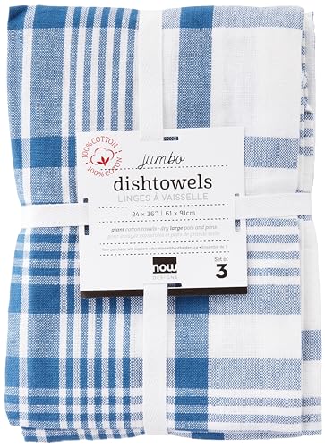 Now Designs Jumbo-Geschirrtücher, Königsblau, 3 Stück von Now Designs