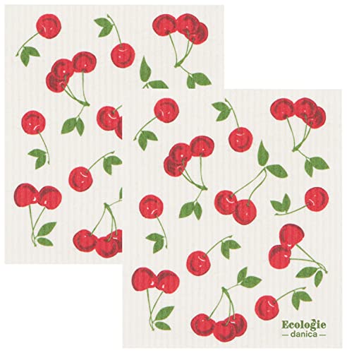 Now Designs Schwedische Abwaschtücher, 2er Set Cherries von Now Designs