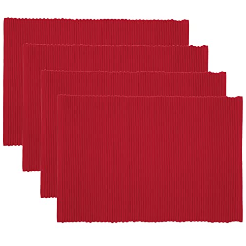 Now Designs Spectrum Basic Tischsets aus Baumwolle, Chili Rot, 4 Stück von Now Designs