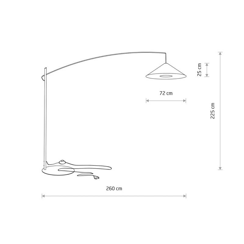 Bogenleuchte Poise, schwarz, Stahl, Textil, Ausladung 260 cm von Nowodvorski Lighting