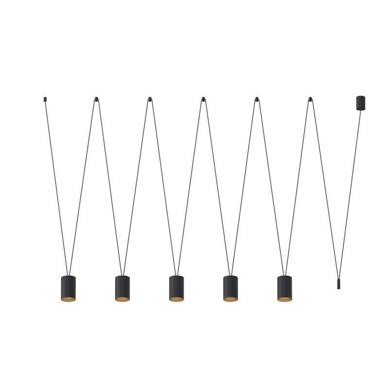 Nowodvorski Lighting Hängeleuchte More Tone Deckenlampe Schwarz Gold Fünfflammig B-Ware von Nowodvorski-Lighting