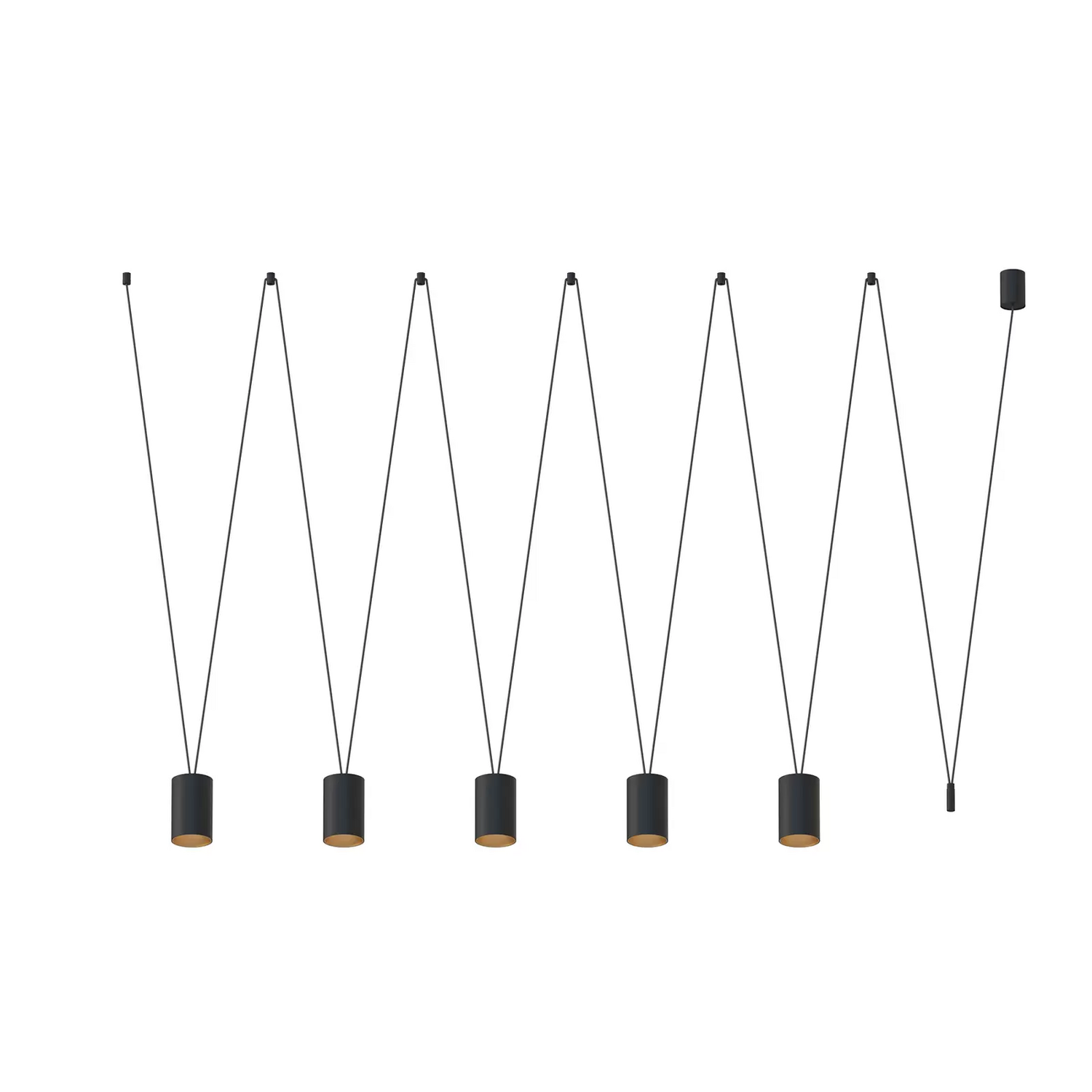 Nowodvorski Lighting Hängeleuchte More Tone Deckenlampe Schwarz Gold Fünfflammig B-Ware von Nowodvorski-Lighting