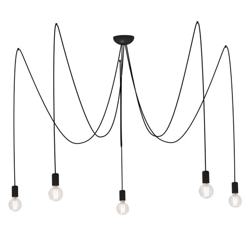 Nowodvorski Lighting Hängeleuchte Spider In Schwarz Fünfflammig Deckenlampe Spot B-Ware von Nowodvorski-Lighting