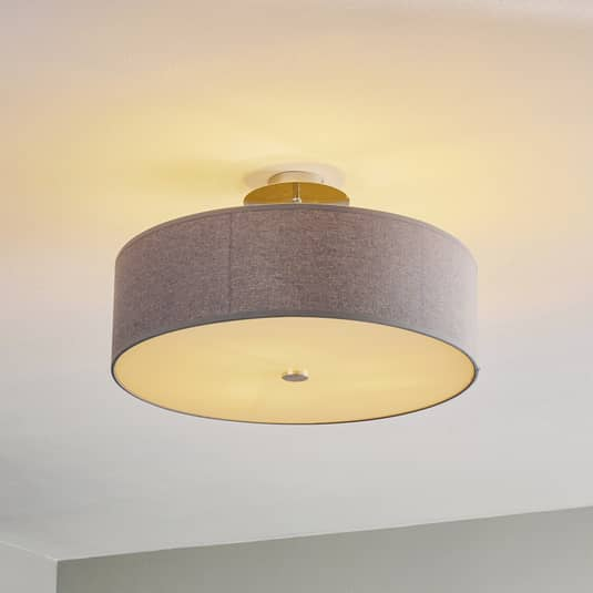 Nowodvorski Lightning Deckenlampe Viviane Flurlampe Mit Textilschirm E27 Grau868 B-Ware von Nowodvorski-Lightning