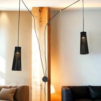 Wandlampe mit Schalter Holz Schwarz 2-flmg Dover von Nowodvorski