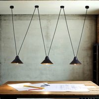 Hängeleuchte Schwarz 3-flmg Esstisch Lampe LEANO von Nowodvorski