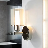 Kleine Wandlampe mit Schalter Glasschirm IP44 H:17cm von Nowodvorski