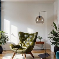 Stehlampe Rauchglas 160 cm E27 Kugelschirm Schwarz Grau Stehlampe Rauchglas 160 cm E27 Kugelschirm Schwarz Grau von Nowodvorski