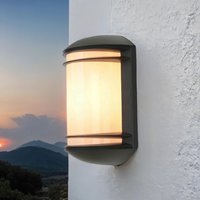 Moderne halbrunde Außen Gartenleuchte QUARTZ Anthrazit farben von Nowodvorski