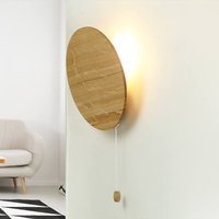 Runde Holz Wandlampe mit Schalter flach Modern von Nowodvorski