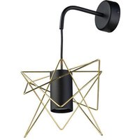 Schwarze Wandlampe Draht in Messing E27 kunstvoll von Nowodvorski