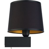 Wandlampe mit Schalter Stoffschirm Schwarz Gold Modern von Nowodvorski