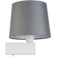 Wohnliche Wandleuchte mit Schalter Weiß Grau E27 von Nowodvorski