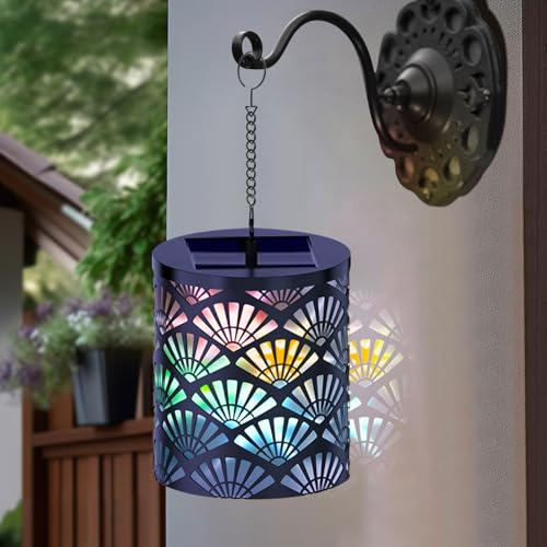 Nowupup 3D Sternenklare Solarlampe mit RGB-Beleuchtung – IP54 Wasserdichte Solarleuchte für Garten, Balkon & Terrasse, Dekorative Solarlaterne (Sektor)​ von Nowupup