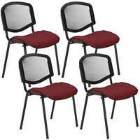 4 Nowy Styl Besucherstühle Iso Ergo Mesh bordeaux Stoff 4 Nowy Styl Besucherstühle Iso Ergo Mesh bordeaux Stoff von Nowy Styl
