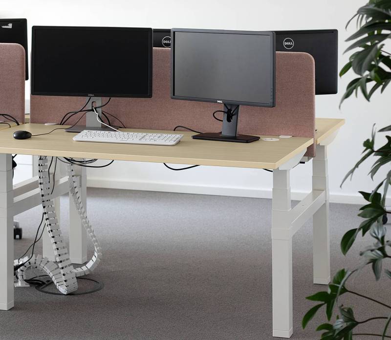 home24 Workbench-Arbeitsplatz eModel 2.0 160cm Braun/Kaisersberg Eiche Dekor Höhenverstellbar/Memory Funktion von home24