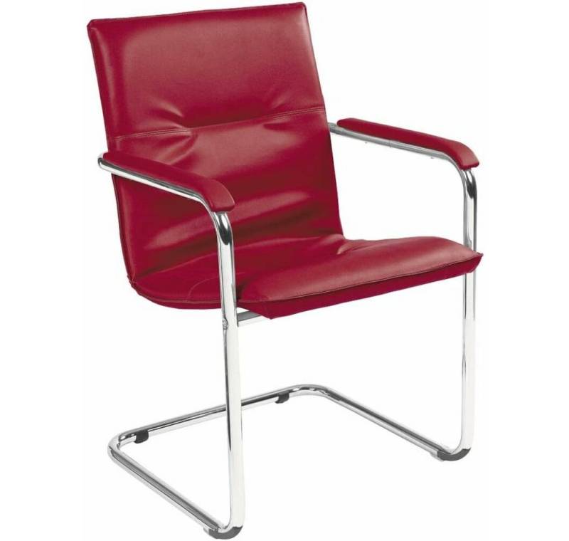 Nowy Styl Freischwinger 2 Besucherstühle Rumba RUMBA CHROM V79N rot Kunstleder von Nowy Styl