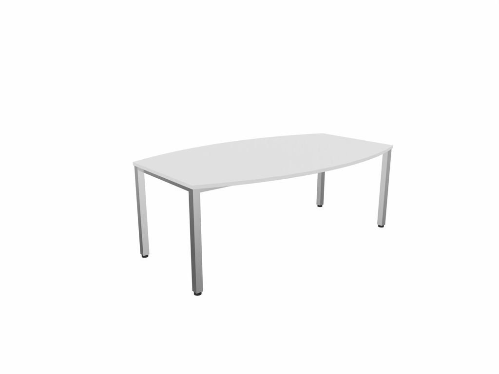 Nowy Styl Konferenztisch, E10 Konferenztisch Bootsform Quadratrohr-Gestell, 80-100 cm Tief, Weiß von Nowy Styl