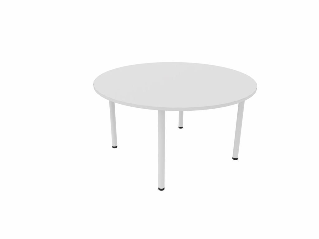 Nowy Styl Konferenztisch, E10 Konferenztisch Rundrohr-Gestell, Ø Durchmesser: 120-160 cm, Weiß von Nowy Styl