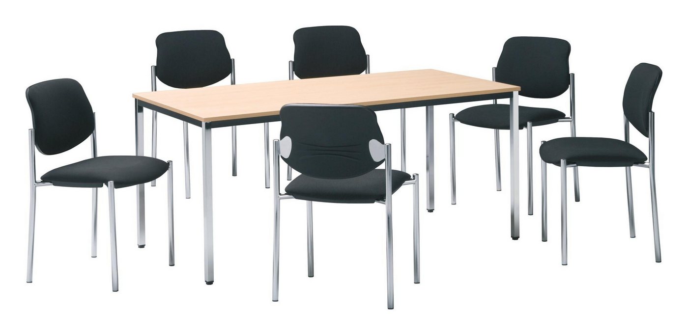 Nowy Styl Konferenztisch, Tisch 1800 x 800 mm chrom / Buche von Nowy Styl
