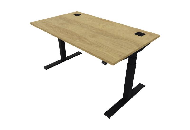 Nowy Styl Schreibtisch Schreibtisch eModel 2.0 140x80cm schwarz/natural hickory von Nowy Styl
