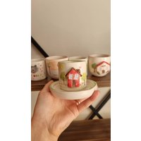 Keramik Handgemachte Tasse Mit Sommer Haus Keramik Handgemachte Tasse Mit Sommer Haus von NoxCeramicAtelier