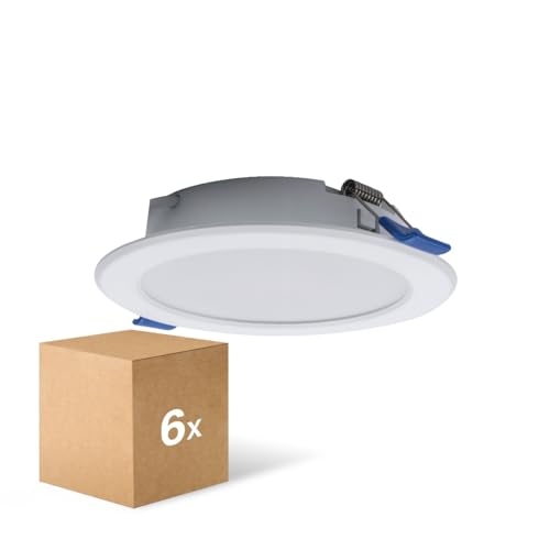 Noxion 6 x LED-Downlight, 12 W, 960 lm, 830, Warmweiß, 121 mm, Durchmesser 100 mm von Noxion