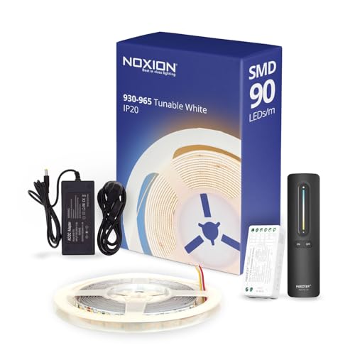Noxion LED-Streifen Naga 5 Meter Komplettset - 24V - 120LEDs/m - 9.6W/m - 930-965 Abstimmbares Weiß | 8mm - IP20 - Höchste Farbwiedergabe - SMD2835 von Noxion