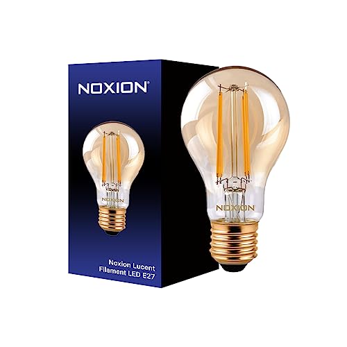 Noxion Lucent Fadenlampe LED E27 Birne Messing 7.2W 630lm - 822 Extra Warmweiß | Dimmbar - Ersatz für 50W von Noxion