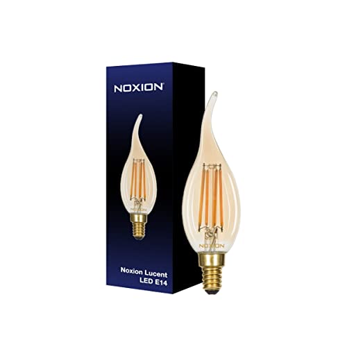 Noxion Lucent LED E14 Gebogene Spitze Kerze Fadenlampe Messing 4.1W 350lm - 822 Extra Warmweiß | Dimmbar - Ersatz für 40W Noxion Lucent LED E14 Gebogene Spitze Kerze Fadenlampe Messing 4.1W 350lm - 822 Extra Warmweiß | Dimmbar - Ersatz für 40W von Noxion