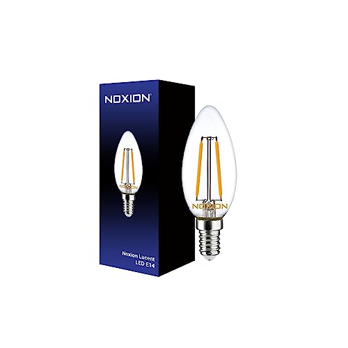 Noxion Lucent LED E14 Kerze Fadenlampe Klar 2.5W 250lm - 827 Extra Warmweiß | Dimmbar - Ersatz für 25W von Noxion