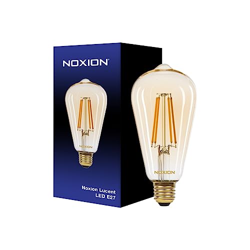 Noxion Lucent LED E27 Edison Fadenlampe Messing 7.2W 630lm - 822 Extra Warmweiß | Dimmbar - Ersatz für 50W von Noxion