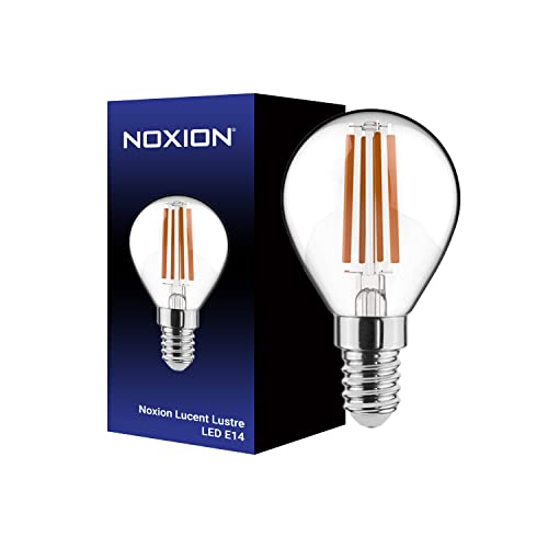 Noxion Lucent Lustre LED E14 Kugel Fadenlampe Klar 4.5W 470lm - 827 Extra Warmweiß | Dimmbar - Ersatz für 40W von Noxion