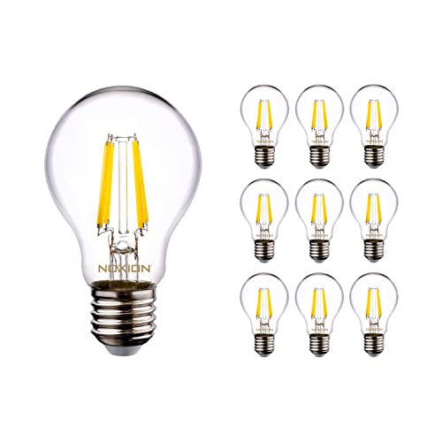 Noxion Mehrfachpackung 10x Lucent LED E27 Birne Fadenlampe Klar 7W 806lm - 822-827 Dim zuWarm | Dimmbar - Ersatz für 60W von Noxion