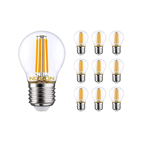 Noxion Mehrfachpackung 10x Lucent LED E27 Kugel Fadenlampe Klar 4.5W 470lm - 827 Extra Warmweiß | Ersatz für 40W von Noxion