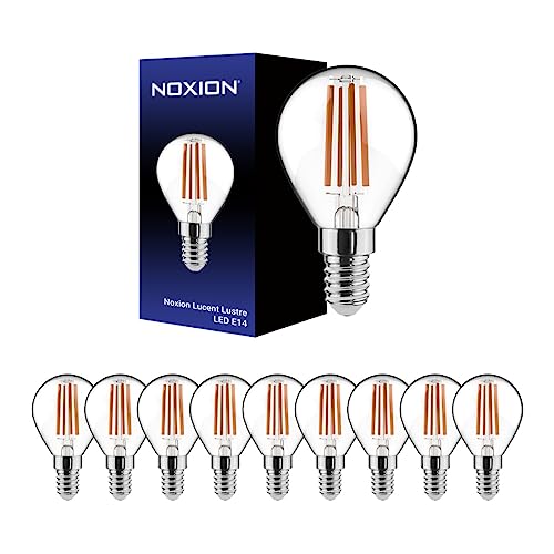 Noxion Mehrfachpackung 10x Lucent Lustre LED E14 Kugel Fadenlampe Klar 4.5W 470lm - 827 Extra Warmweiß | Dimmbar - Ersatz für 40W von Noxion