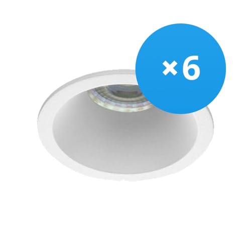 Noxion Mehrfachpackung 6x Einbau Spot D-round MR16 Weiß | Ausschnitt 70mm - GU10 Sockel von Noxion