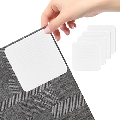 Noxtioanip 4 Stück Antirutschmatte für Teppich, Teppich Antirutschunterlage, Teppiche Greifer rutschfest, Teppichgreifer Wiederverwendbare, Quadratischer Teppiche Aufkleber, für Teppich Antirutsch von Noxtioanip