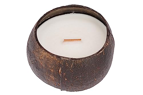Noya Kerze aus Kokosnuss mit Docht aus Holz, Duft Kokosnuss & Limette, D12 cm von Noya